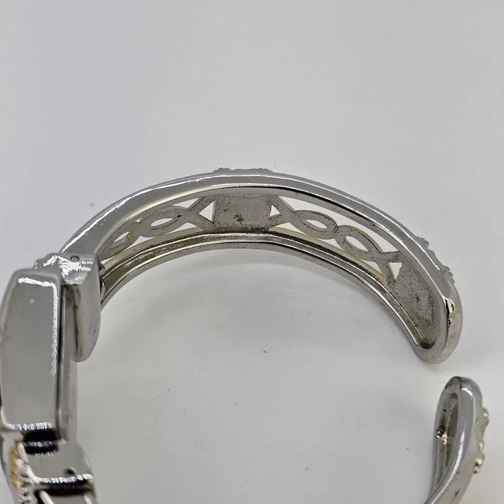 Vivani Women's Cuff‎ Watch 25MM White Dial Two Tone Bracelet Band 6
